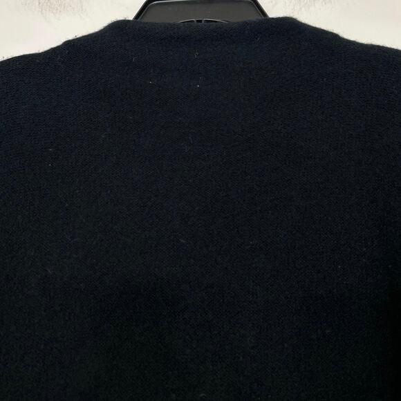 JM Collection Boiled Wool Sweater Jacket Black Broach Quiet Luxury L NWT - Picture 9 of 13